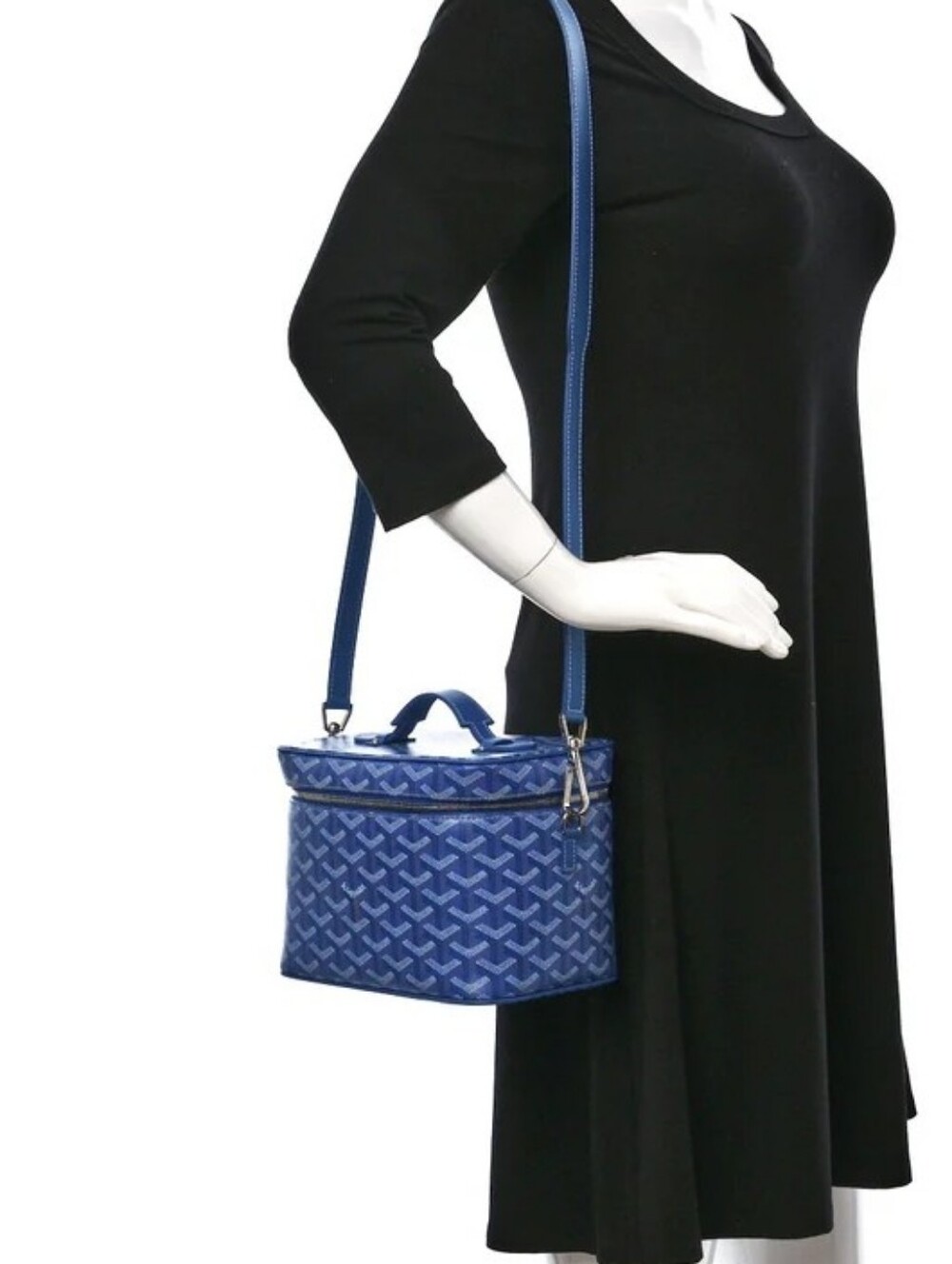Go2 Yard Blue Goyardine Vanity Cosmetic Case